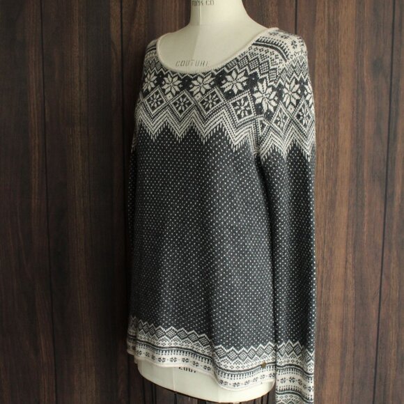 L.o.g.g. H&M Womens Sweater, Size Small, Gray and White Nordic Style, Lightweigh - Picture 7 of 12